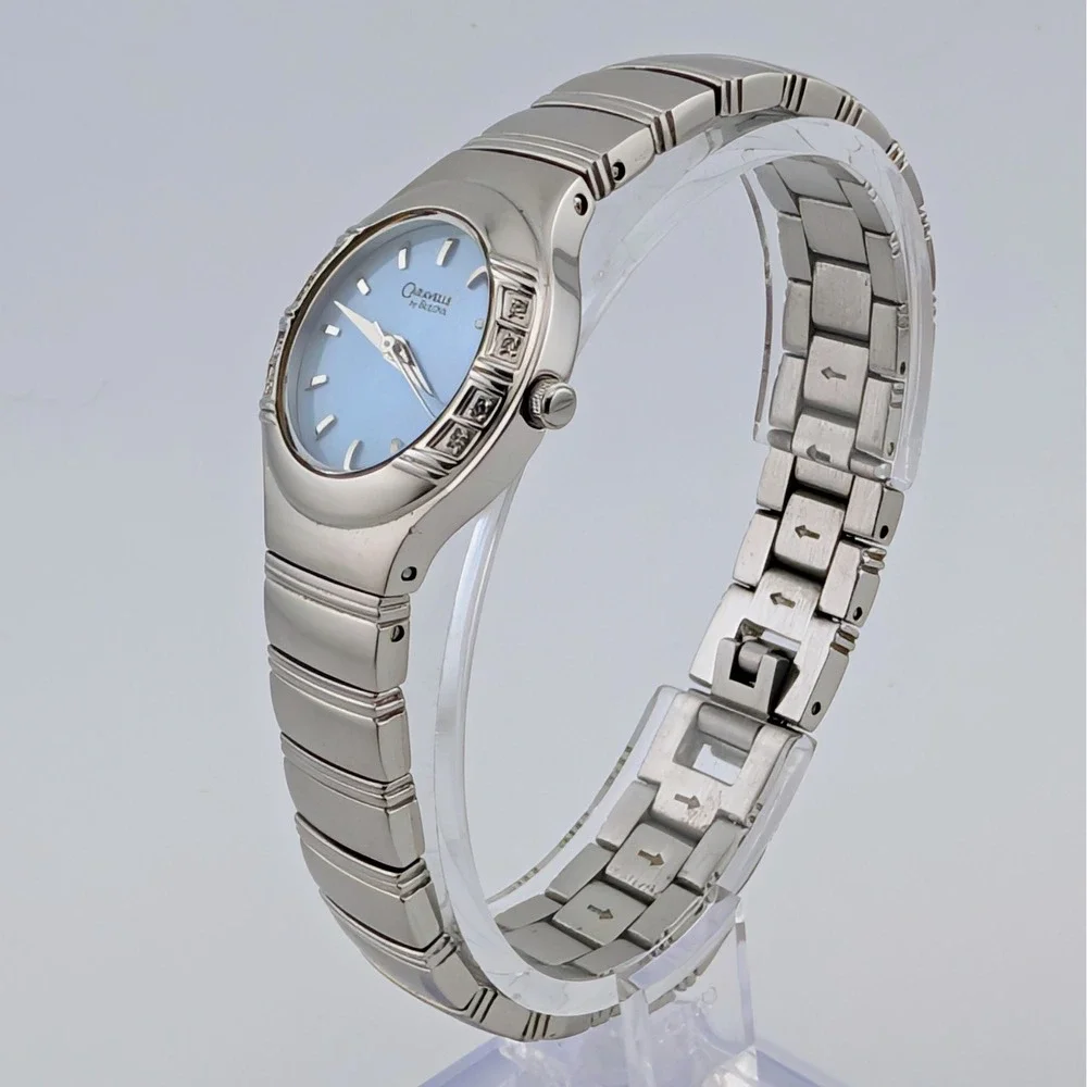 Caravelle by Bulova Diamond Quartz Watch 43R001 MOP Dial Silver Tone 25mm 6.5